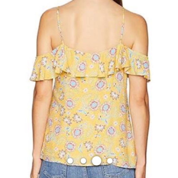 MISS ME Top Floral Off Shoulder Blouse Yellow NWT - Picture 3 of 6